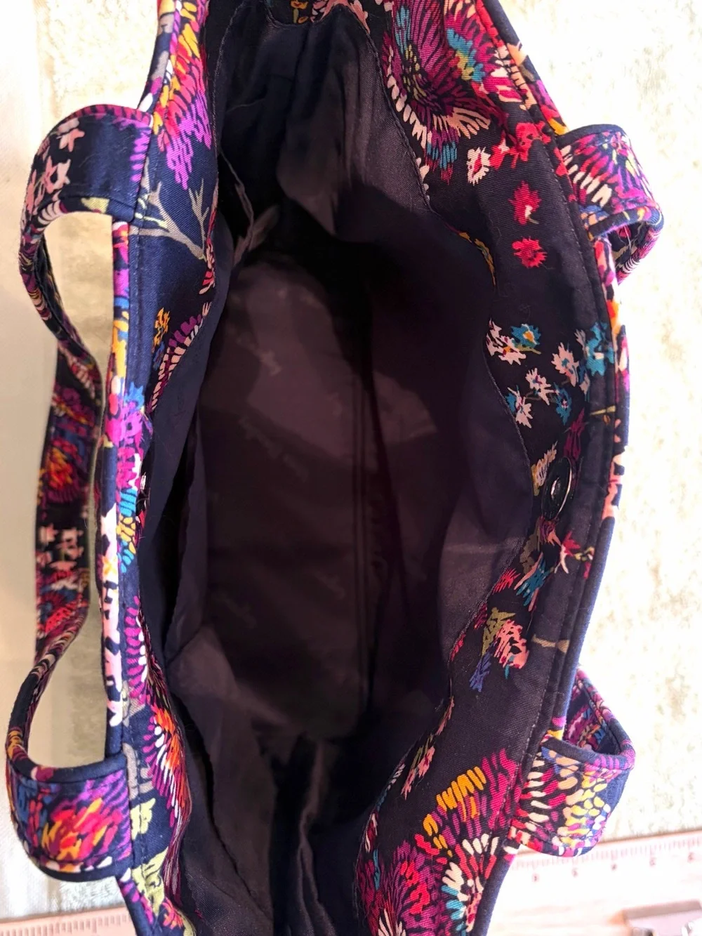 Vera Bradley Floral Quilted Tote Bag & Matching Wallet Bundle Set